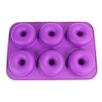 Silicone Baking Pan Donut, KOOTIPS Non-Stick Pan - 6 Full Size Doughnuts Shape - BPA Free Tray, Dishwasher/Microwave/Oven/Freezer Safe - Baking Pans and Molds (6 Full Size Pan)
