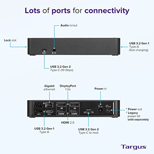 Targus USB C Docking Station Universal DV4K, USB C Laptop Docking