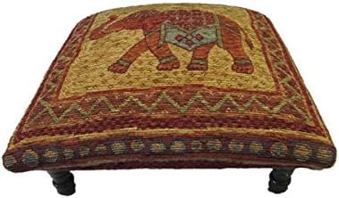 Ottoman / Pouf ottoman, Transitional Style Elephant Design Footstool/Ottoman in Cotton, Polyester and Wool Material (7 "H x 15" L x 15 " W)