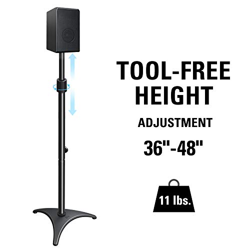 Mounting Dream Height Adjustable Speaker Stands Mounts, One Pair Floor
