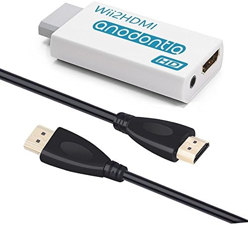 HDMI Conversion Adapter, 720/1080P HD Output Upscaling Converter - Supports Wii Display Modes,Converts Wii To The HDMI Connection Up Converter 480p + 1.5M High Speed HDMI Line