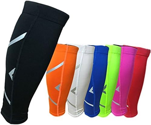 GSXT Calf Compression Sleeves for Men & Women - Leg and Shin Compression Sleeves for Runners, Cyclist - Shin Splint, Blood Circulation and Recovery Aid (1 Pair) (Large, Black)