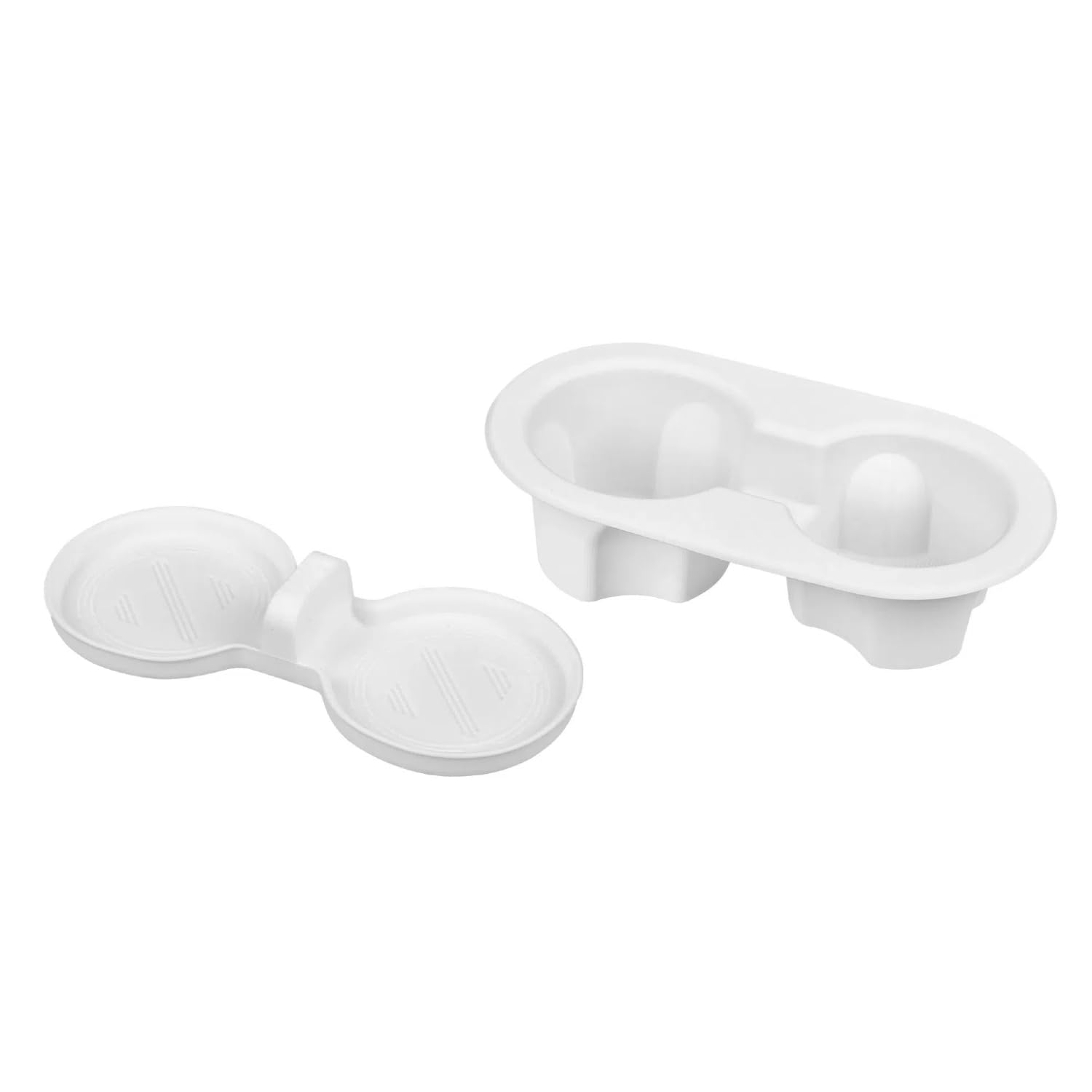 Photo 1 of frani Cup Holder Set (2-Piece) Compatible with Tesla Model Y 2021-2026 & Juniper Refresh - Premium Silicone Inserts for Center Console & Rear Seats White