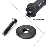 DEERU 1 1/8 inch 3K Super Light Bicycle Carbon Fiber Headset Top Cap (Weight:3 Grams) & Titanium Bolt MTB Bike