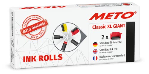 Meto inkrolls for the METO Classic XL Giant Price Gun (for 29x28 mm Labels) 2 Ink Rolls, Black