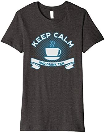 Womens Keep Calm and Drink Tea T-Shirt Medium Dark Heather