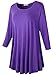 LARACE 3/4 Sleeve Shirts for Women Plus Size Tunic Dressy Top Loose Fit Flare T-Shirt(2X, Deep Purple)