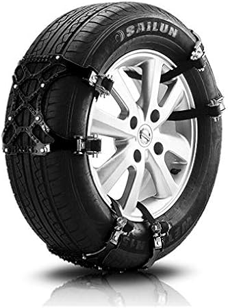 Amazon Chialstarタイヤチェーン Tpu非金属製 ジャッキアップ不要 簡易版 緊急用 取り付け 簡単 雪道 凍結 砂道 泥道 冬の必需品 作業手袋付き ねじ回しフィッティング 165mm 265mmまでタイヤに対応 駆動タイヤ2本分 6 Pack タイヤチェーン 車 バイク