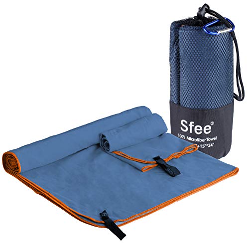 Sfee-Microfiber-Sport-Travel-Towel-Set-60x3024x15-Quick-Dry-Absorbent-Compact-Lightweight-Soft-Beach-Yoga-Bath-Hand-Gym-Towels-Fit-for-Outdoors-Fitness-Hiking-CampingCarabinerL-Navy-Blue