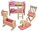 Glamorway Baby Kids Play Pretend Toy Design Wooden Doll Furniture Dollhouse Miniature Toy Children Gifts for Bunk Bed