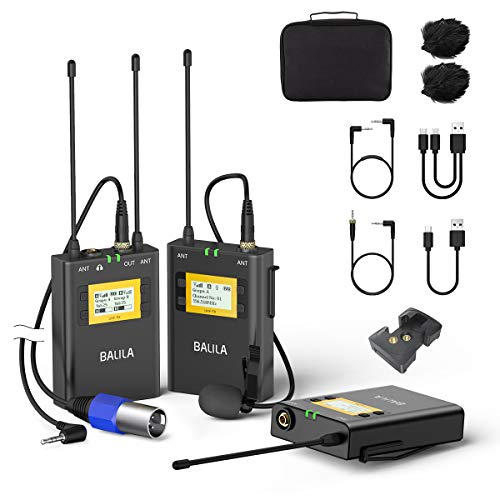 BALILA UHF 100channel Wireless Lavalier Microphone System for DSLR
