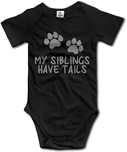 Unisex Baby My Siblings Have Tails Printed Short-Sleeve Bodysuits