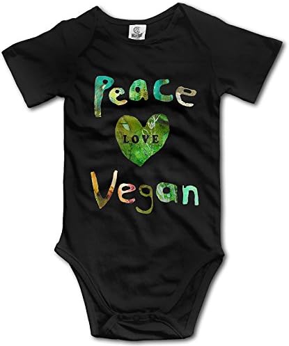 Peace Love Vegan Romper Baby Boys Girls Short Sleeve Bodysuit Jumpsuit