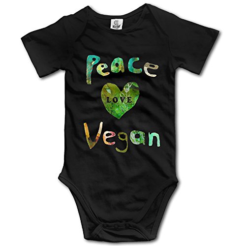 Peace Love Vegan Romper Baby Boys Girls Short Sleeve Bodysuit Funny Onesies