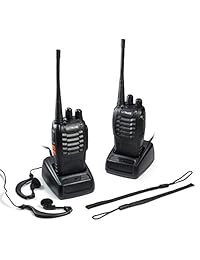GoTalkie Radios de dos vías - 400-470MHz CTCSS/DCS Walkie Talkies - 2 Transceptores FM con baterías, cargadores, antenas, clips de cinturón, correas de mano y auriculares - Ideal para adultos y niños