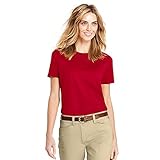 Lands' End Women's Relaxed Short Sleeve Supima Cotton Crew Neck T-Shirt