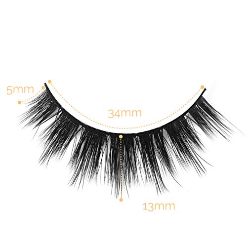 BEPHOLAN 3 Pairs False Eyelashes Synthetic Fiber Material| 3D Faux Mink Lashes| Natural Round Look| Soft & Lightweight| Reusable| 100% Handmade & Cruelty-Free| XMZ21