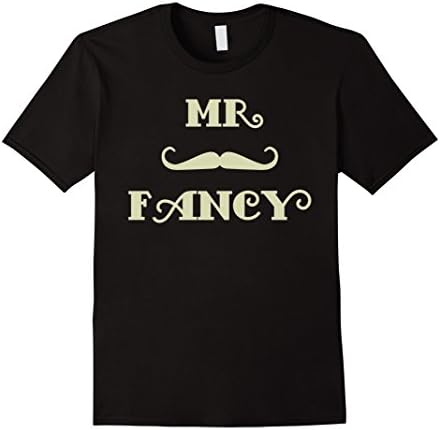 Mens Old Fashioned Gentleman Mr. Fancy Mustache T-Shirt Medium Black