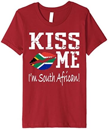 Kids Kiss Me I'm South African T-Shirt - Premium Shirt 4 Cranberry