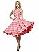 Maggie Tang Women's 1950s Vintage Rockabilly Dress Red Checks Size L
