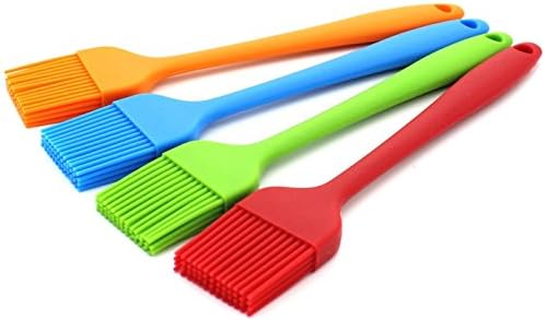Set of 4 Colors Solid Core Barbecue Basting Brush by Beau678 (Red, Blue, Orange, Green)