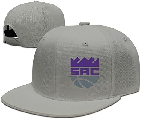 LuN Sacramento Kings New SAC Badge Logo Ash Baseball Cap Flat Bill Hat Unisex
