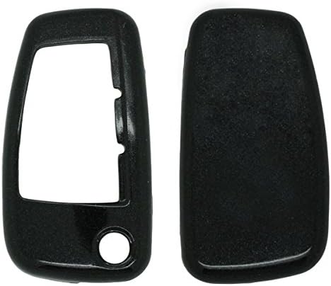 BROVACS Paint Metallic Colour Shell Cover ABS Hard Case Holder Compatible with AUDI Flip Remote Key Fob 3 Button SV0820 Black