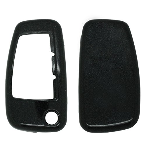 BROVACS Paint Metallic Colour Shell Cover ABS Hard Case Holder Compatible with AUDI Flip Remote Key Fob 3 Button SV0820 Black