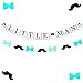 Set of 2 JeVenis Little Man Banner Banner Little Man Baby Shower Decoration Mustache Banner Bow Tie Baby Shower Black and White Baby Shower Boy Baby Shower