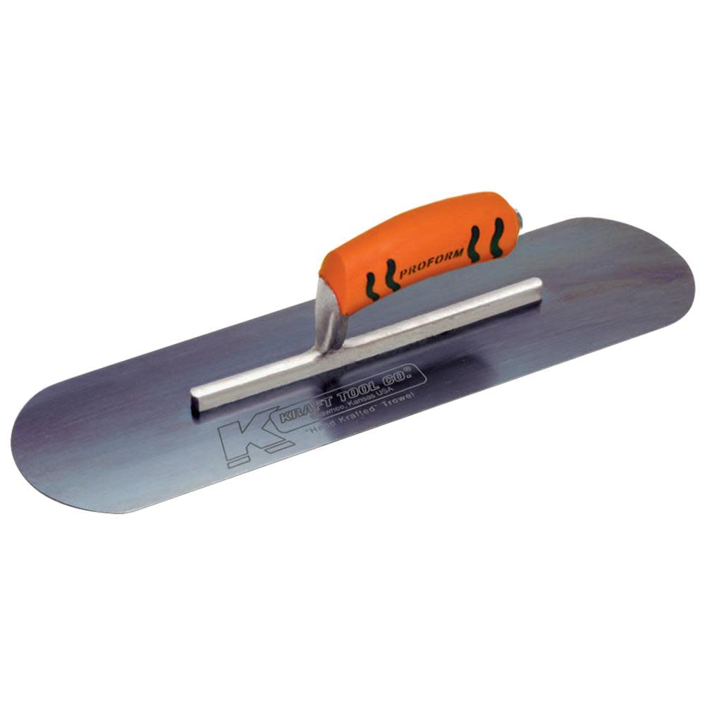 Kraft Tool CF273BPF Blue Steel Pool Trowel with ProForm Handle, 16 x 3-Inch