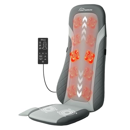 Snailax Shiatsu Back Massager with Heat,Full Back Massager for Relaxation,Longer Massage Chair Pad,Back Kneading Shiatsu or Rolling Massage for Chair, Fathers Day Dad Gifts for Men Husband