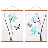FALAMON 2 Pack Magnetic Poster Hanger Frame, Teak