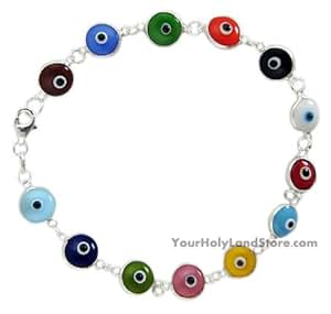 925 Sterling Silver Kabbalah Evil Eye Bracelet Charm