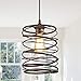 LNC Pendant Lighting, Rustic Ceiling Rust Cage Ceiling Lamp for Kitchen Island