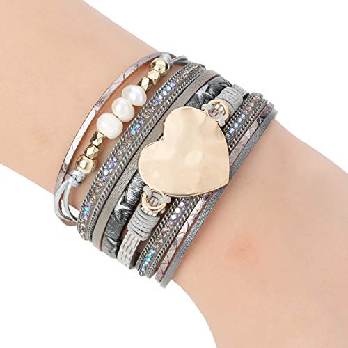 image for Yoocool Multi-Layer Handmade Leather Bracelet Braided Wrap Cuff Bangle
