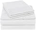 Amazon Brand – Pinzon 300 Thread Count Organic Cotton Bed Sheet Set - Queen, White