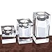 Le Sens Amazing Home Large Crystal Candle Holders Set of 3, 2.7/4.3/5.9 inches, Prepackaged Huge Big Elegant Heavy Solid Square Tealight Holders Set Centerpiece for Home Decor