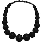 COLORFUL BLING Ethnic Natural Wood Beads Necklace for Men Women Africa Wooden Chain Chunky Strand Necklace Statement Hip Hop Jewelry