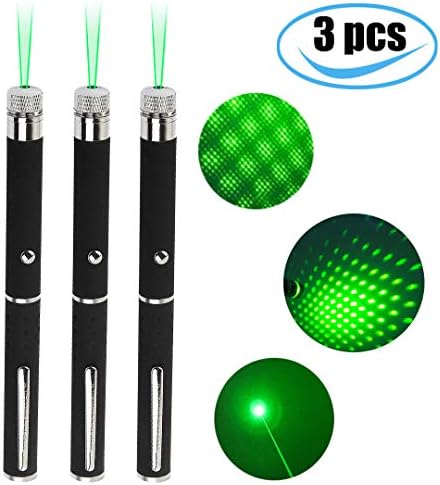 3pcs Green Lazer Pointer, Tactics Outdoor Travel Flashlight Cats and Dog LED Interactive Funny Toy