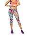 Manstore Women's Printed Active Workout Capri Leggings Fitted Stretch Tights Exercise Active Wear