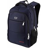 Laptop Backpack Water Resistant Polyester Fabric Daypack Fits Up to 17 Inch HP/DELL/Apple/Lenovo Laptops and Notebooks, Blue