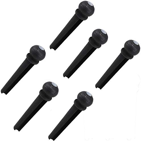 image for sunflower Guitar Bridge Pins 6PCS Ebony Guitar Bridge Pins Inlaid Whit