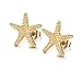 Vnox Jewelry Stainless Steel Trendy Starfish Shape Ear Stud Earring for Women,Gold Plated,15mm