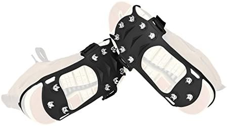 Lougnee Non-slip Spikes Crampons Ice Snow Shoes Chain Cleats for Climbing Walking and Hiking