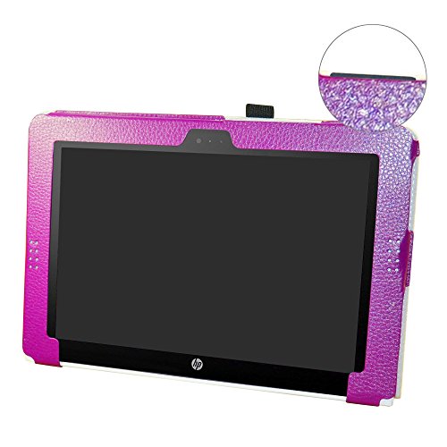 HP Pavilion x2 10 / HP x2 210 G1 Case,Mama Mouth PU Leather Folio Stand Cover for 10.1" HP Pavilion X2 10-n113dx n114dx n123dx n124dx n013dx / HP x2 210 G1 Detachable 2-in-1 Laptop/Tablet,Purple