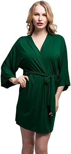 expressbuynow Comfortable Modal Cotton Kimono Robe Short Bathrobe for Women