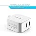 BasAcc 4.8A/24W 2-Port USB Rapid Travel Wall Charger W/ Smart Sense IC (Highest Output) for iPhone 7 Plus/6S Plus, iPad, Galaxy S7 Edge/S7, Nintendo Switch, More Apple and Android Devices, White
