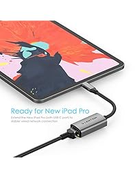 LENTION USB C to Gigabit Ethernet Adapter, 1000M RJ45 LAN Network Adapter Compatible MacBook Pro (Thunderbolt 3 Port), 2018 iPad Pro & Mac Air, Surface Book 2 Go, Chromebook 13 15, More (Space Gray)