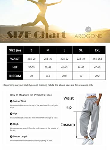 AROGONE Womens Summer Casual Cotton High Waisted Sweatpants Loose Athletic Jogger Pants with Pockets Brown Small