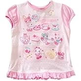 Sweet Crop Top Cartoon Print Harajuku Contrast Color T-Shirt Women Y2k Aesthetic Slim Ruffled Tee